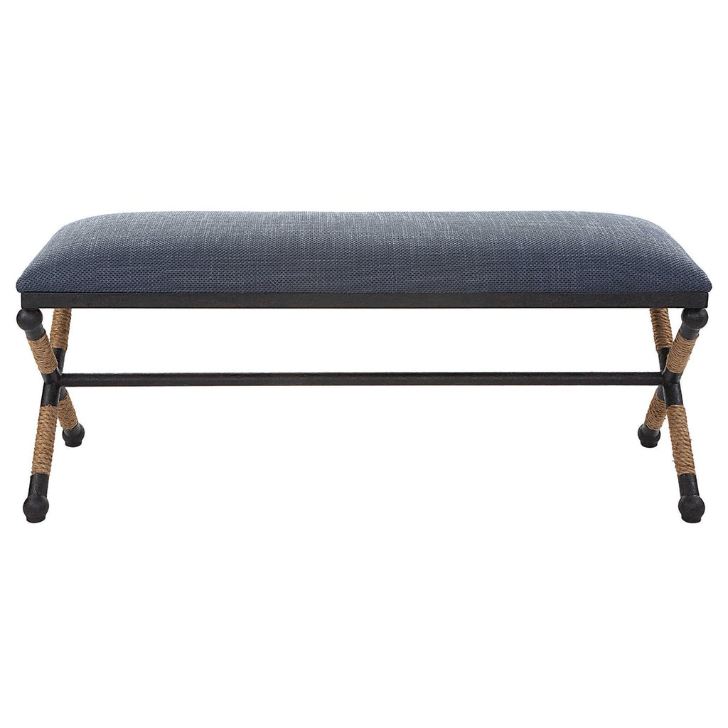 Navy Bench by Uttermost front view