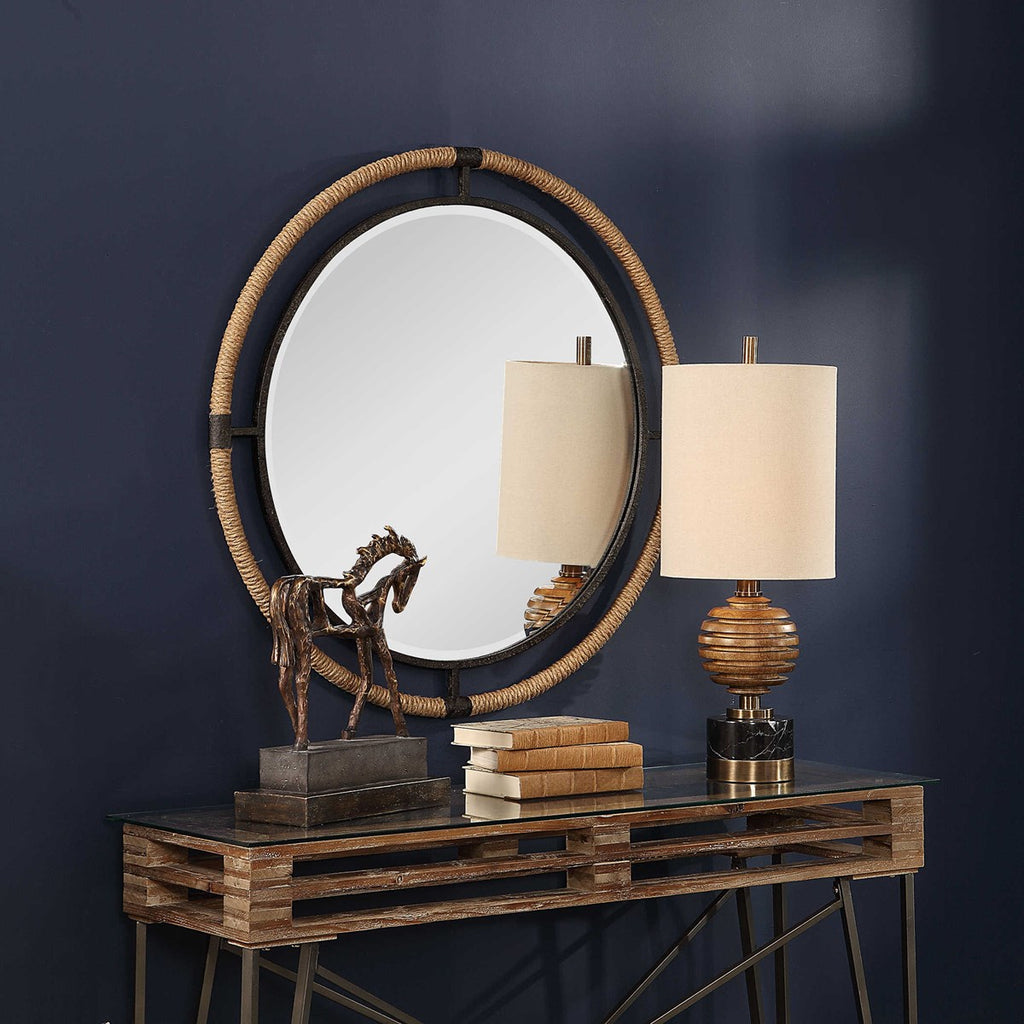 Melville Round Mirror by Uttermost room view