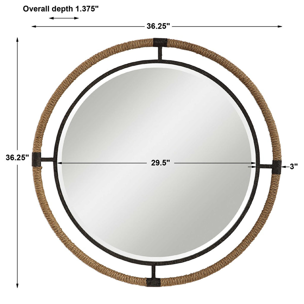 Melville Round Mirror by Uttermost measurements 