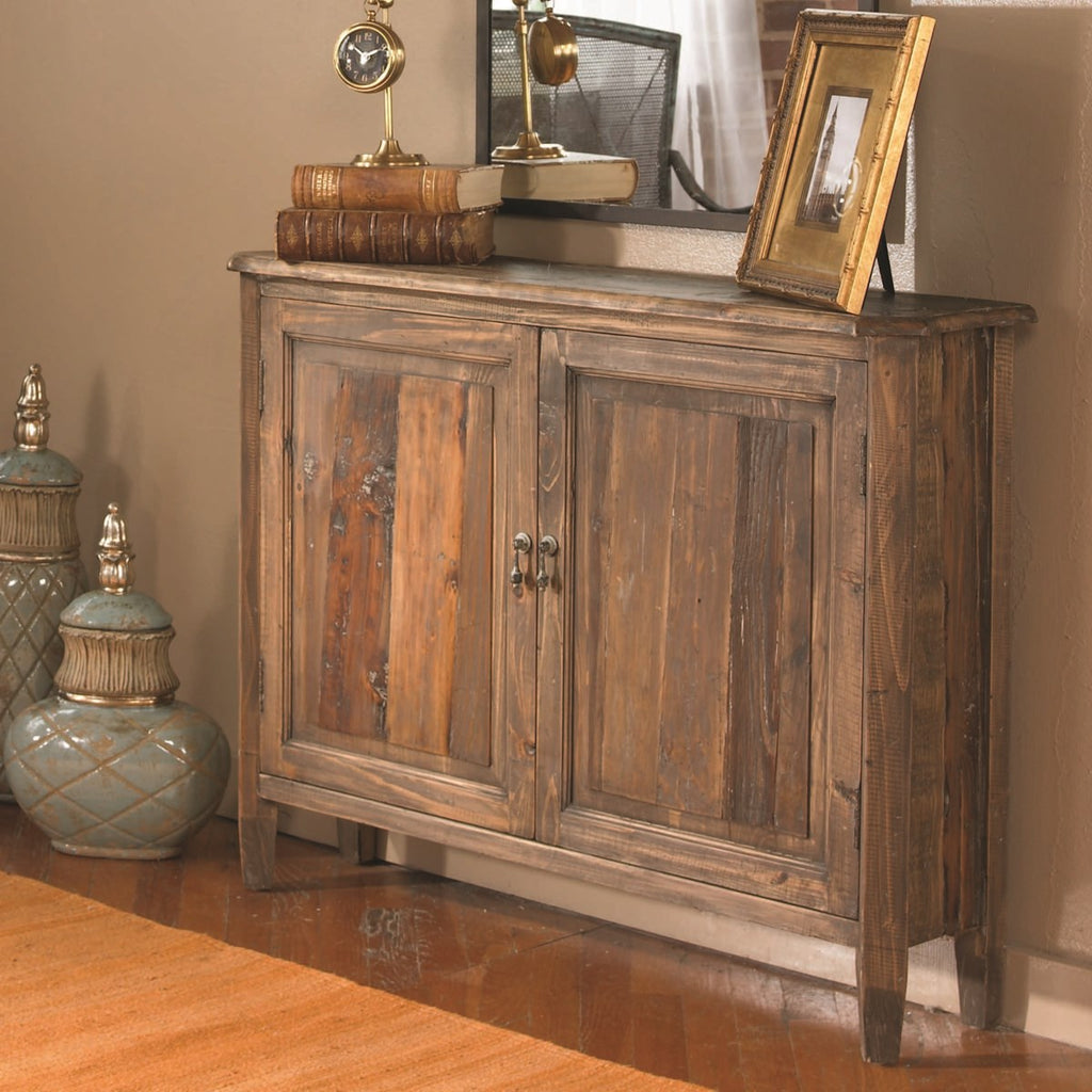 Uttermost Altair 2 door wood cabinet with adjustable shelf room setting view