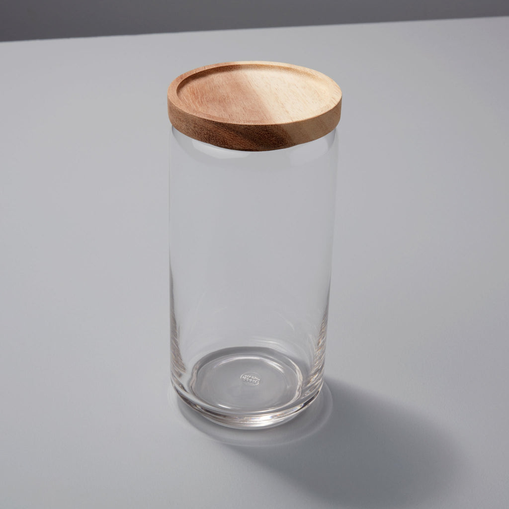 Glass storage container with acacia lid large by BeHome
