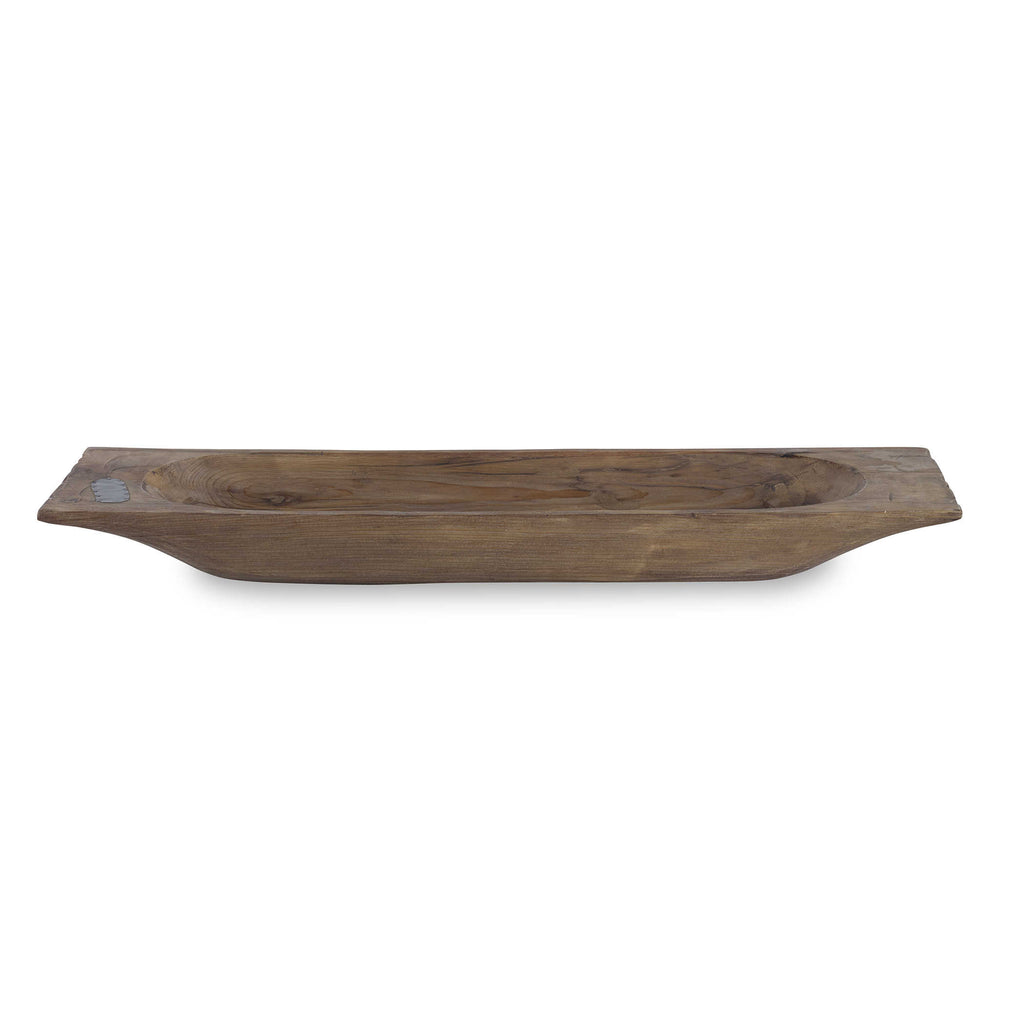 Solid reclaimed brown wood dough tray by Uttermost