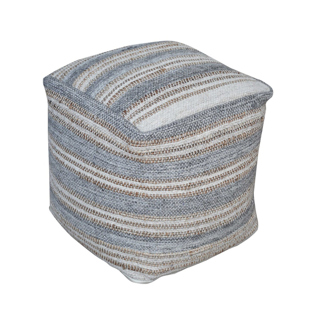 Mesick Pouf By Uttermost in coastal and earth tones 
