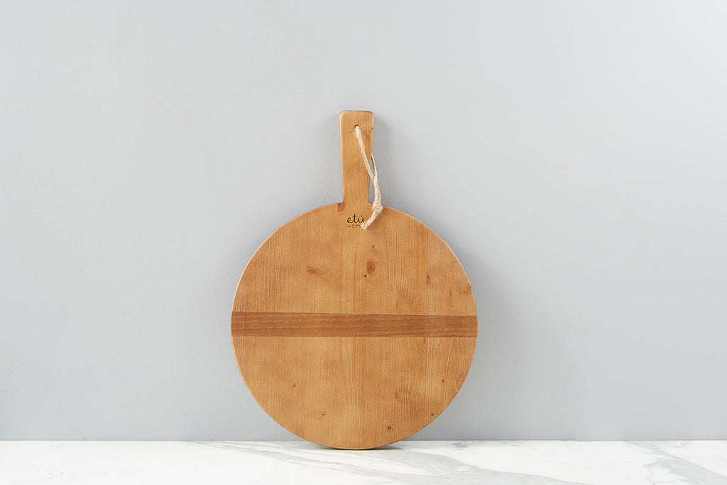 Round Pine Charcuterie Board, Small by etúHOME front view
