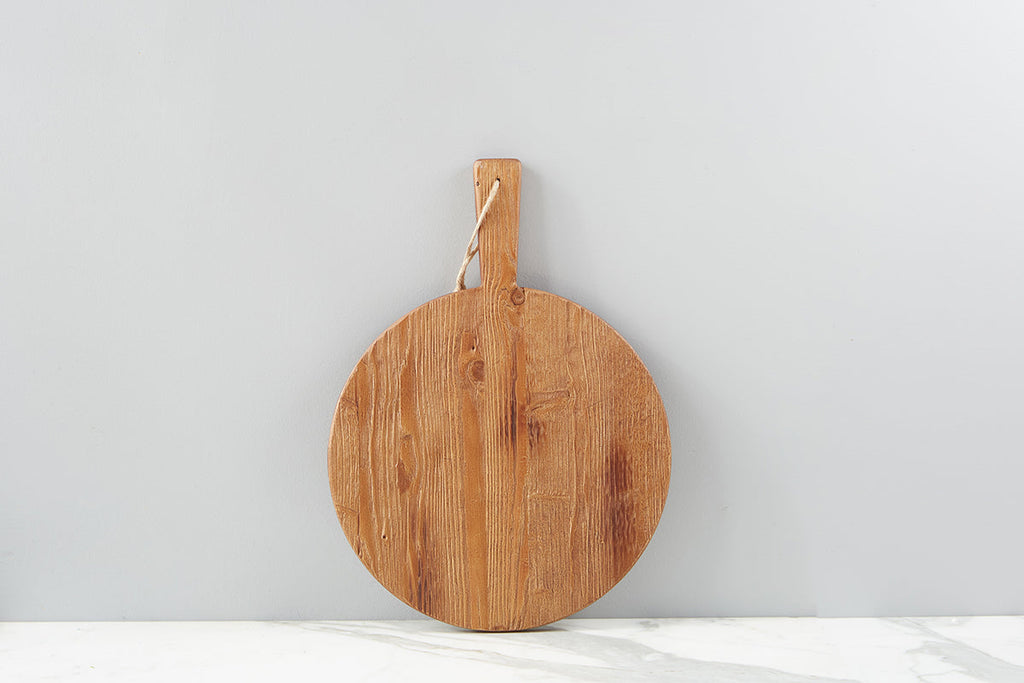 Round Pine Charcuterie Board, Small by etúHOME rear view