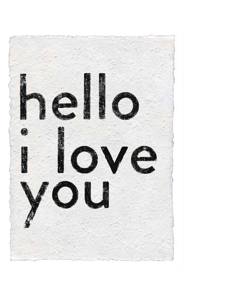 Hello I Love You - handmade aper print by Sugarboo & Co.