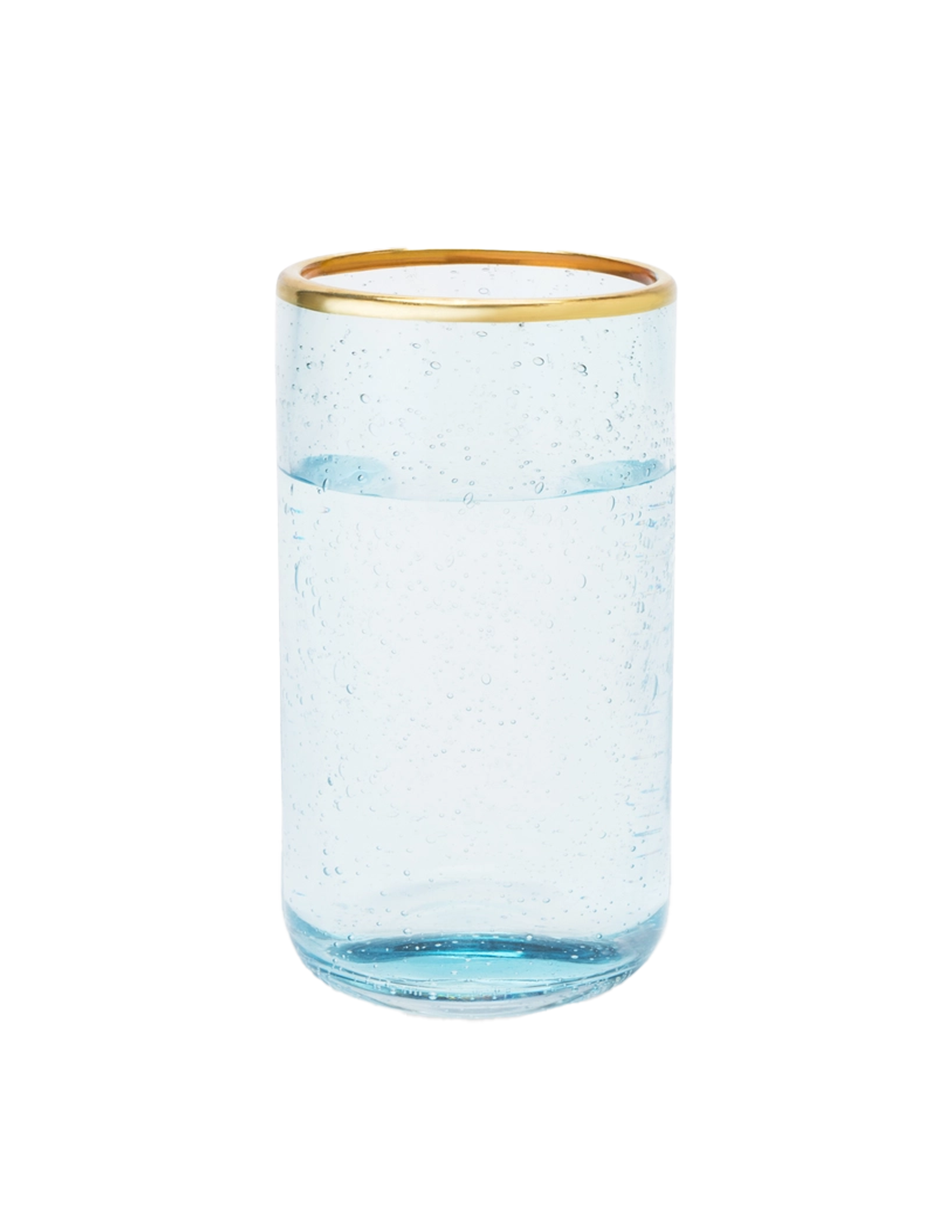 Twine Aqua Bubble Gold Rimmed Glass Tumblers - Tinted Water