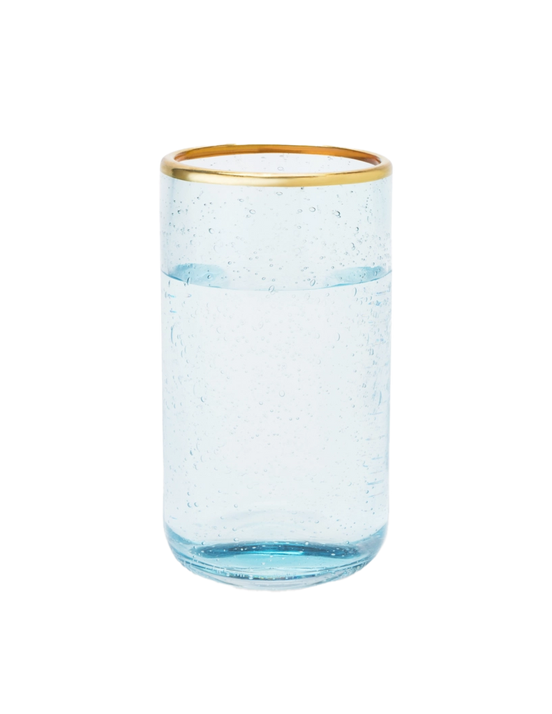Twine Seaside Aqua Bubble Tumbler with Gold Rim. Makes a great gift.