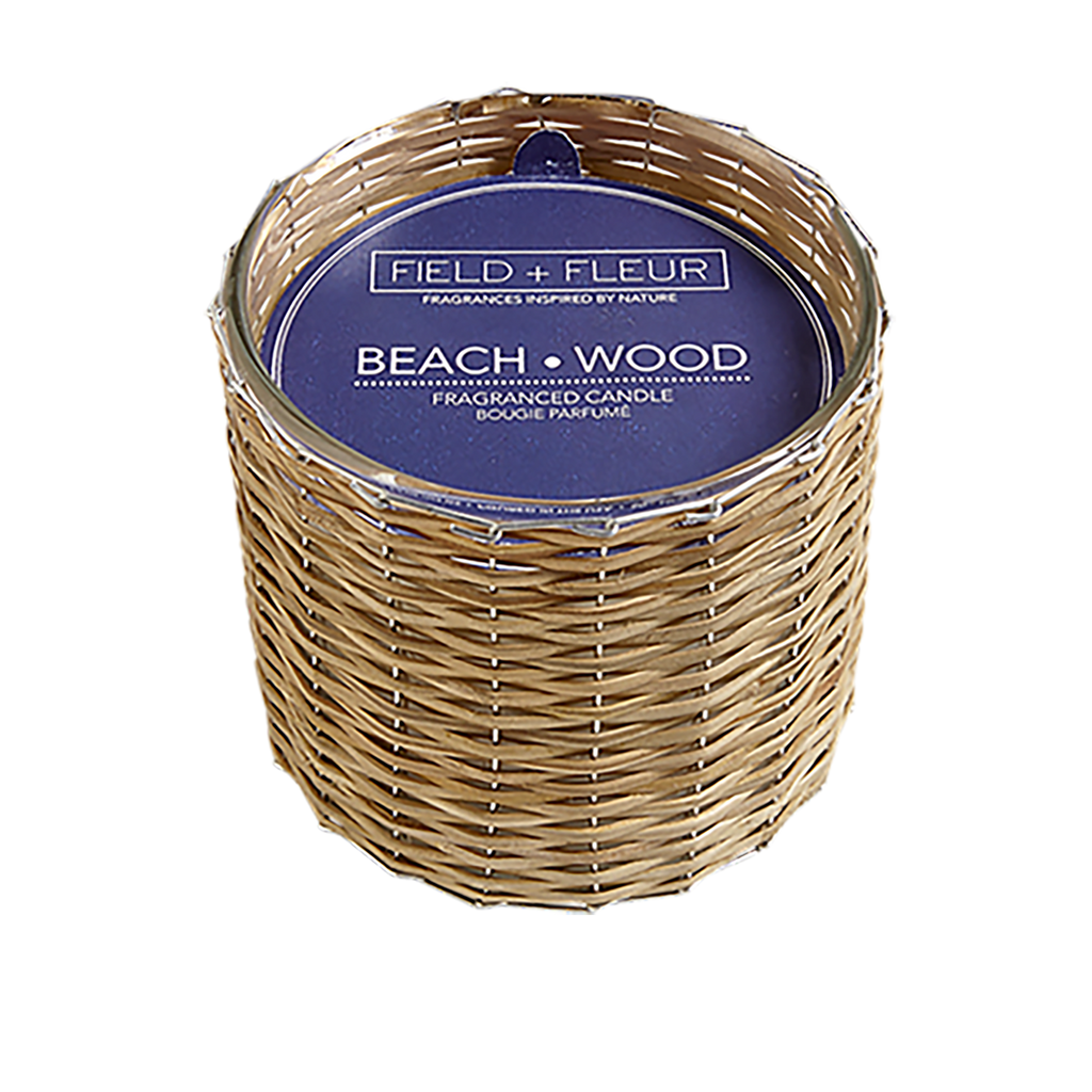 Beach Wood 2 Wick handwoven soy candle by Hillhouse Naturals Field+Fleur 