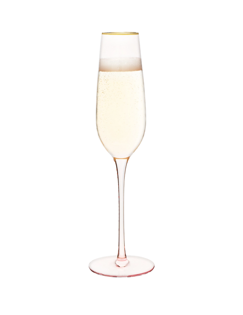 Rose crystal champagne flute / stemware.  Makes a great gift.  Pictured with champagne.